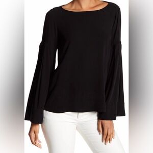 RHODE Black Bell Sleeve Blouse - Flowy Romantic Top